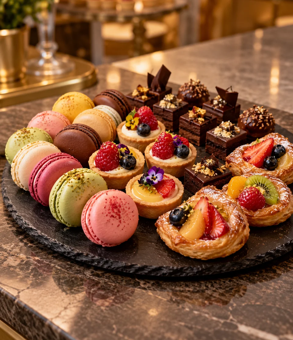 Curated platter of miniature desserts