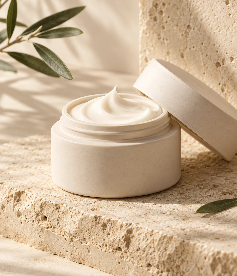 Matte ceramic barrier cream jar