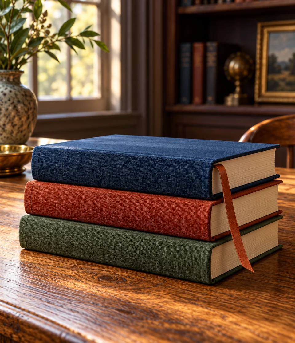 Stack of premium clothbound books