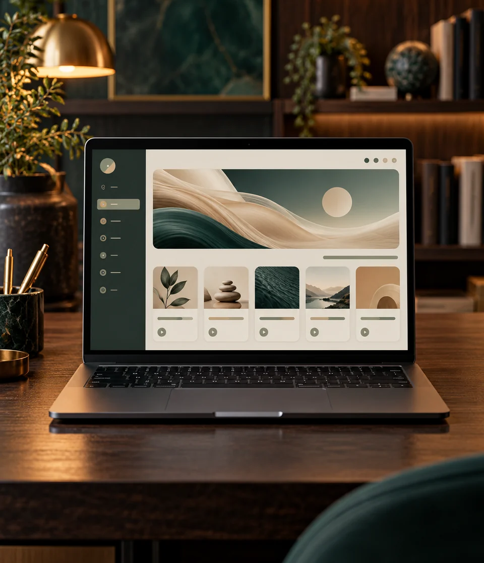 Laptop with an online course dashboard