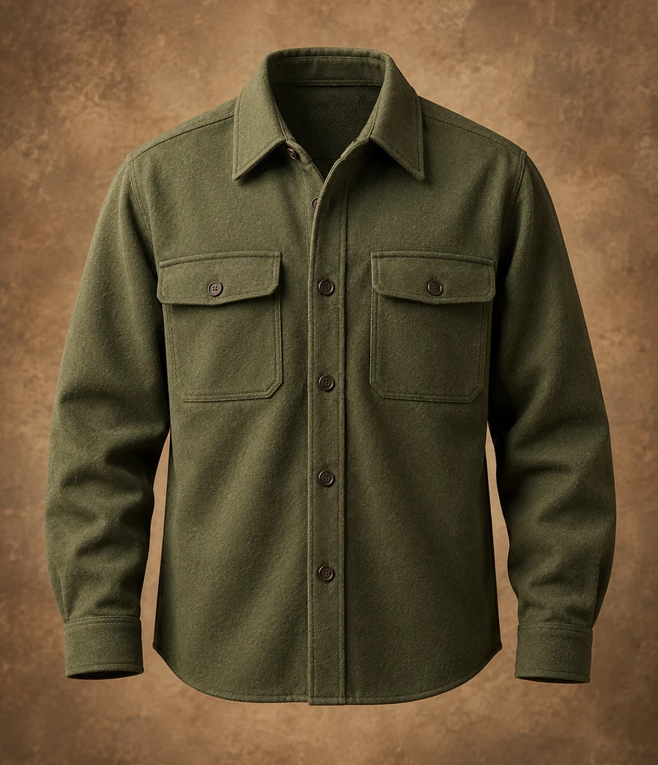 Structured olive overshirt
