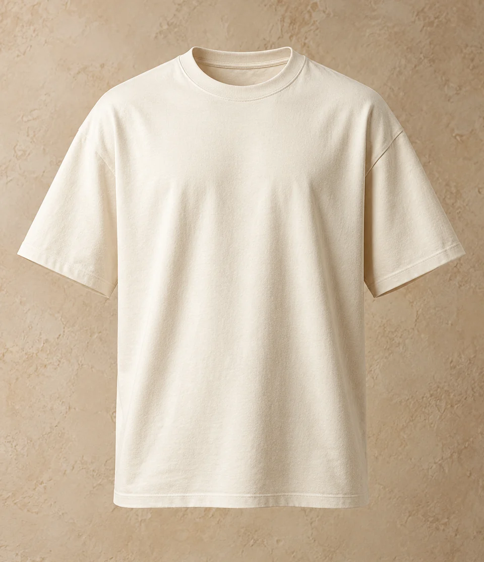 Cream relaxed-fit T-shirt