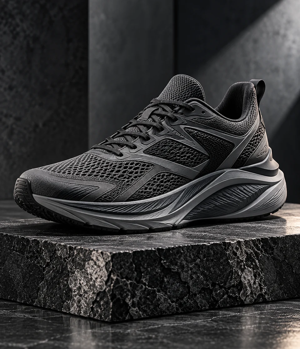 Charcoal technical running sneaker