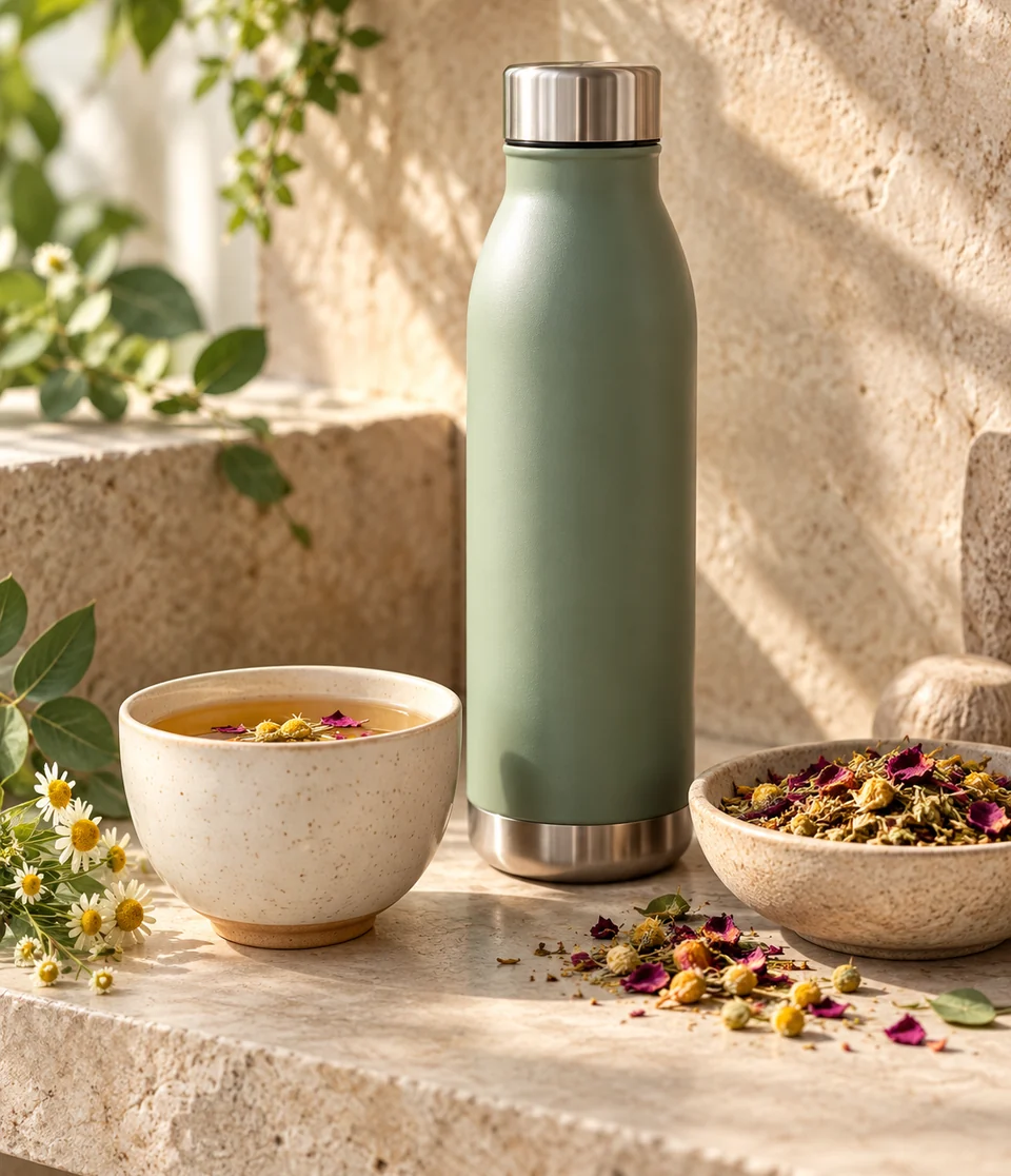 Insulated bottle and herbal tea